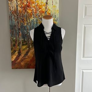 Express Black Lace Up Top